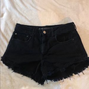 Black American Eagle High Rise Stretch Shorts